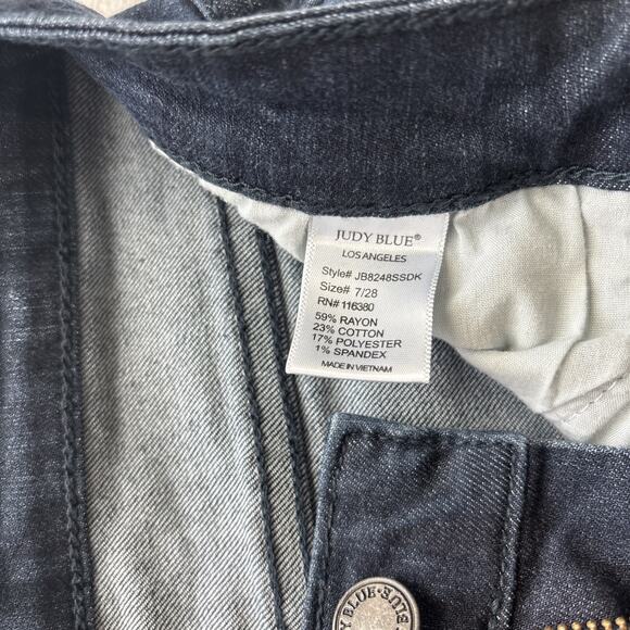 Judy Blue Jeans Women 7 / 28 Skinny Fit Denim Dark Wash Style JB8248SSDK - Picture 3 of 12